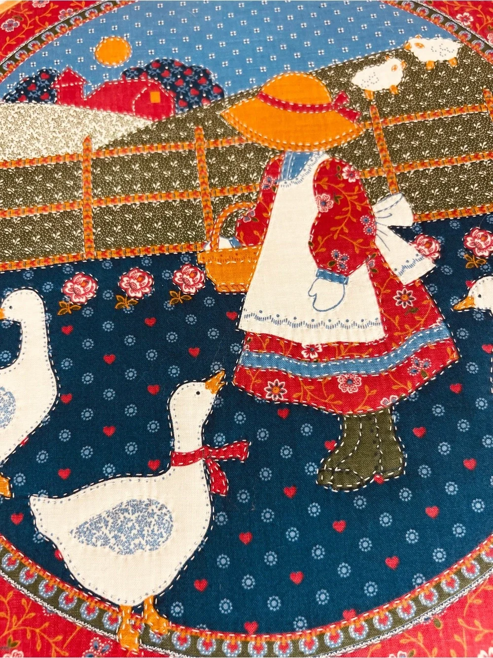 Vintage Sunbonnet Sue Embroidery Hoop Art – FarmGirlFeedingDucks–Folk Farmhouse